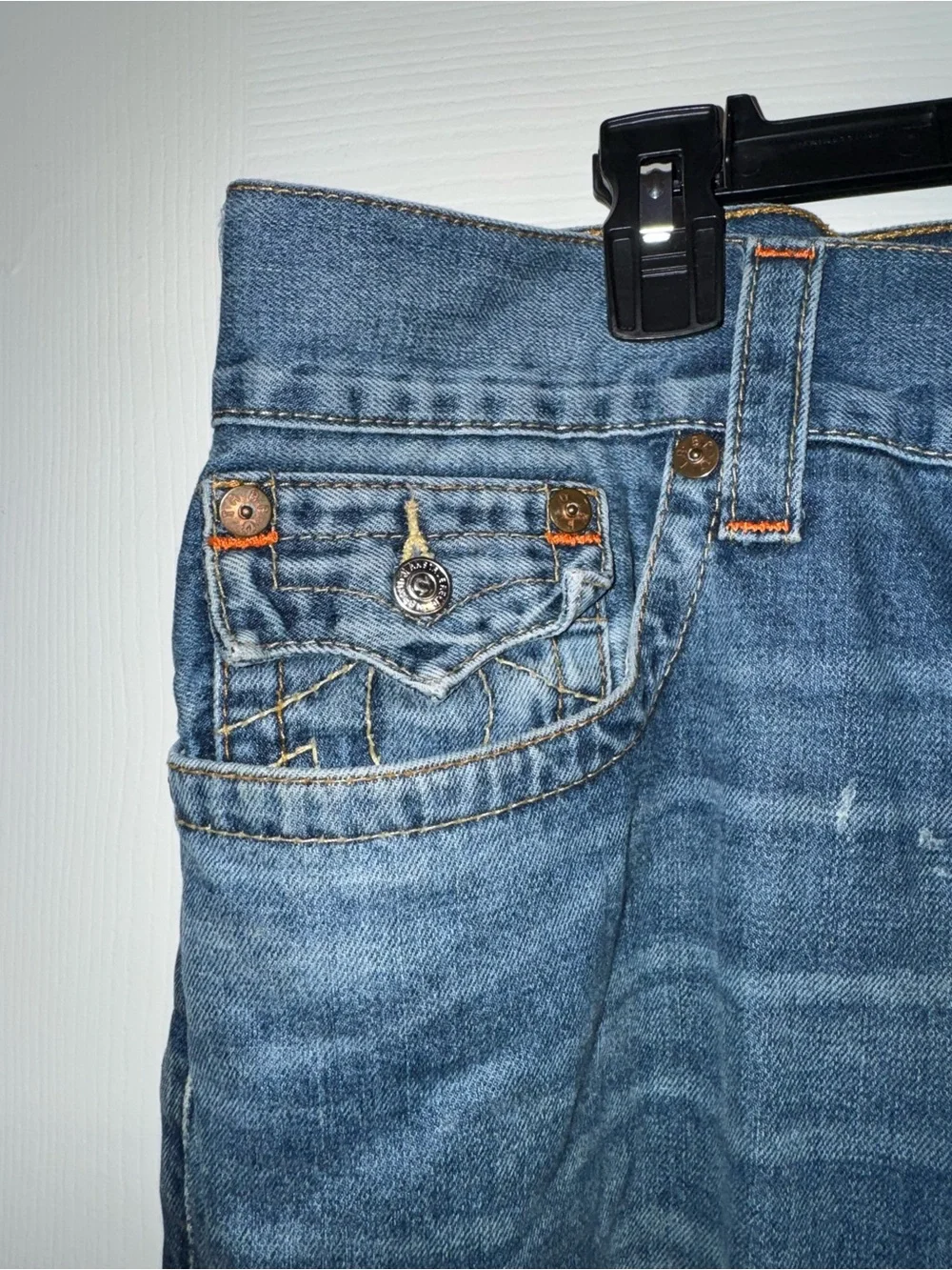 Vintage Y2K True Religion Section Straight Big T Stitch Jeans Buddha Patch